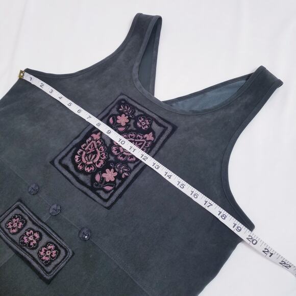 Vintage 90's Y2K Amanda Smith Suede Long Jumper Dress with side slits - Picture 5 of 13